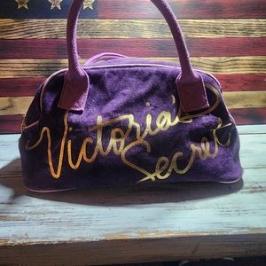Victoria's Secret Tote Hand Bag Makeup Bag purple 13" x 7" x 6"